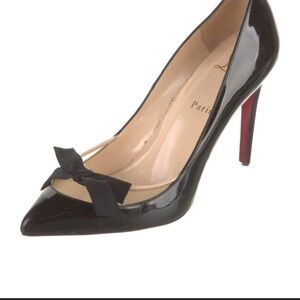 Christian Louboutin Black Heels with Bow Accent